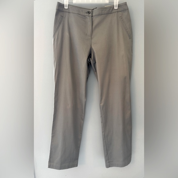 Additions By Chico's Womens Dress Pants Size 0 Gray Flat Front Ankle Length - Picture 1 of 6